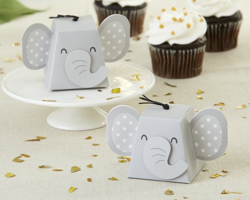 Kate Aspen Adorable Elephant Favor Box (Set of 12), One Size, Grey & Black - Image 2